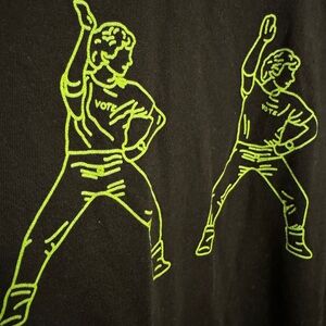 VOTE brat lime green Napoleon Dynamite Pedro dance t-shirt men’s large unworn